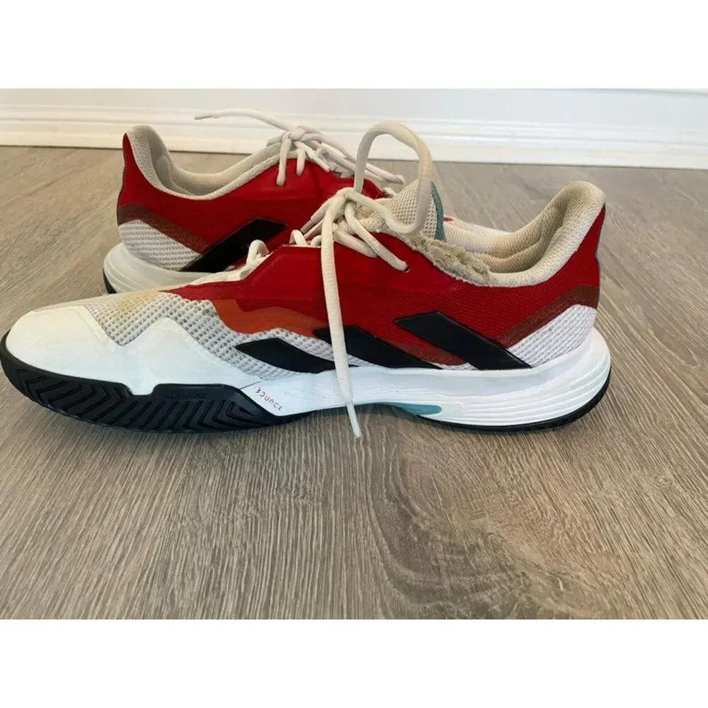 Adidas Men's CourtJam Control Sneaker white/red/black size 11.5